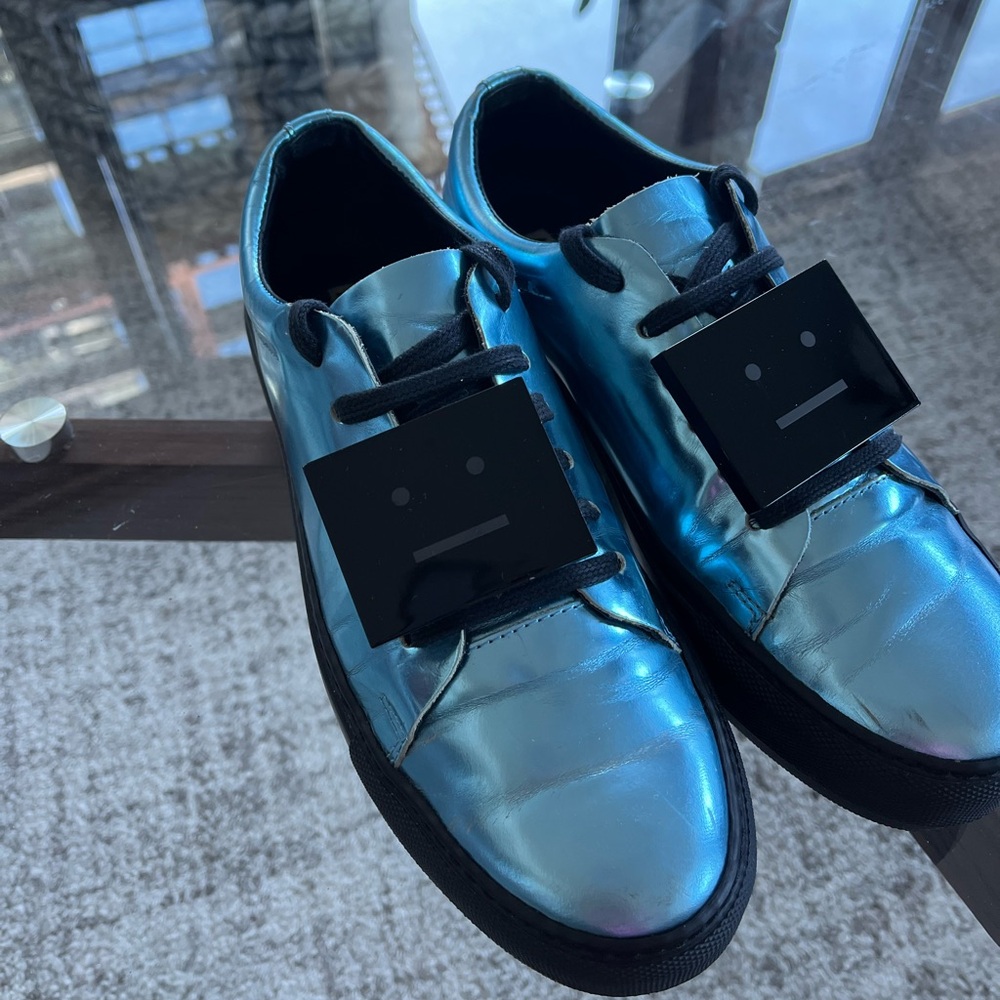 Acne Studio Blue/Black Women's Shoes Quiet Luxury Formal Evening Casual Size 7.5 - Picture 15 of 16